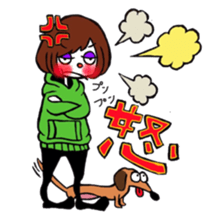 Ako-chan and dog Momo-chan sticker #9799868