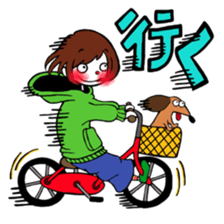 Ako-chan and dog Momo-chan sticker #9799875