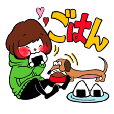 Ako-chan and dog Momo-chan sticker #9799879