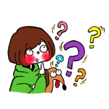 Ako-chan and dog Momo-chan sticker #9799882