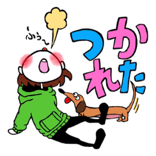 Ako-chan and dog Momo-chan sticker #9799883