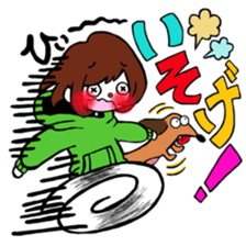 Ako-chan and dog Momo-chan sticker #9799887