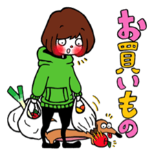 Ako-chan and dog Momo-chan sticker #9799889