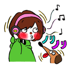 Ako-chan and dog Momo-chan sticker #9799890