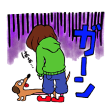 Ako-chan and dog Momo-chan sticker #9799893