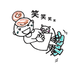 Cheeky girls & cute pig-chan sticker #9804472