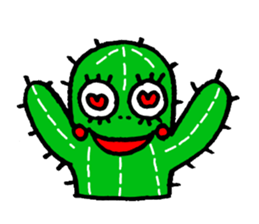 false eyelashes cactus sticker #9806715