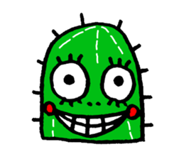 false eyelashes cactus sticker #9806716