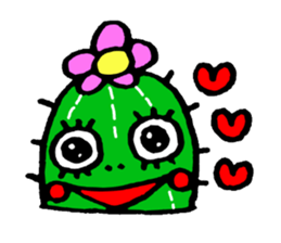 false eyelashes cactus sticker #9806717