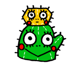 false eyelashes cactus sticker #9806719