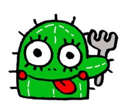 false eyelashes cactus sticker #9806722