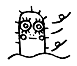 false eyelashes cactus sticker #9806726