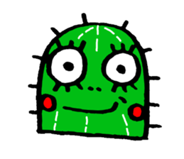 false eyelashes cactus sticker #9806727