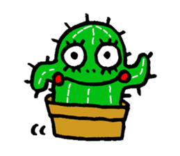 false eyelashes cactus sticker #9806732