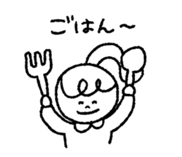 Cute ponytail girl sticker #9807089