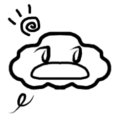 sticker of cottony clouds