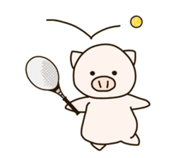 Tennis fat pig sticker #9807795