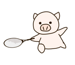 Tennis fat pig sticker #9807809