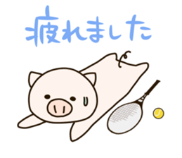 Tennis fat pig sticker #9807817