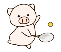 Tennis fat pig sticker #9807827