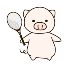 Tennis fat pig sticker #9807851