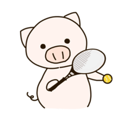 Tennis fat pig sticker #9807853