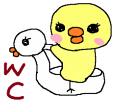 PIPIKO of a chick sticker #9810032