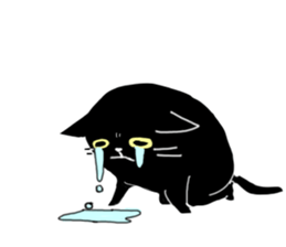 Versatile sticker of black cat sticker #9815091