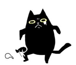 Versatile sticker of black cat sticker #9815097