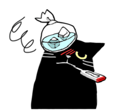 Versatile sticker of black cat sticker #9815107