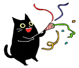 Versatile sticker of black cat sticker #9815114