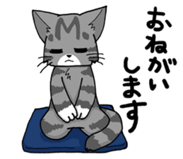 Grey striped cat sticker #9817484