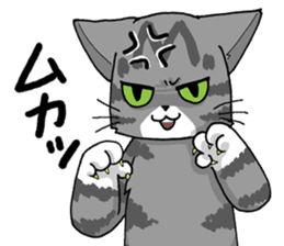 Grey striped cat sticker #9817491