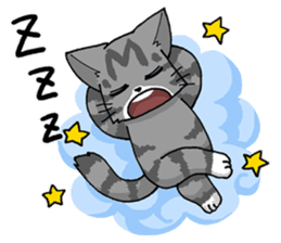 Grey striped cat sticker #9817505