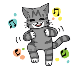 Grey striped cat sticker #9817514