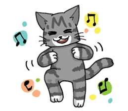 Grey striped cat sticker #9817514