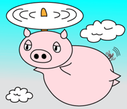 Helicopter Pig sticker #9817721