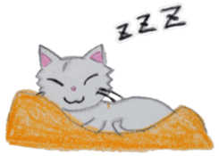 White cat "Maro" sticker #9823322