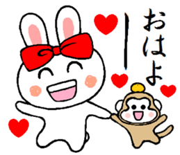 Good friend rabbit & monkey 2 sticker #9824640