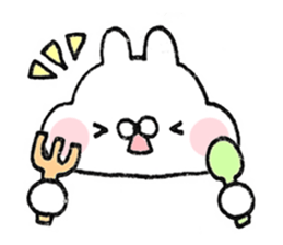 Fluffy cheek of rabbit sticker #9825025