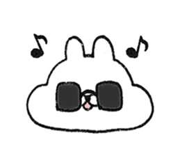 Fluffy cheek of rabbit sticker #9825028