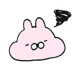 Fluffy cheek of rabbit sticker #9825034