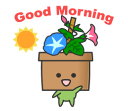 Cute potted plant English sticker #9829480