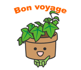 Cute potted plant English sticker #9829483