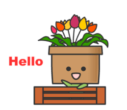 Cute potted plant English sticker #9829484