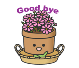 Cute potted plant English sticker #9829485