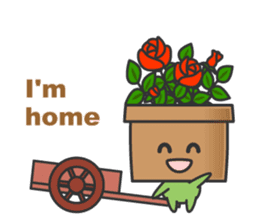 Cute potted plant English sticker #9829486