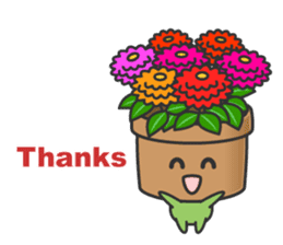 Cute potted plant English sticker #9829488