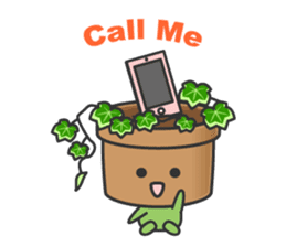 Cute potted plant English sticker #9829490