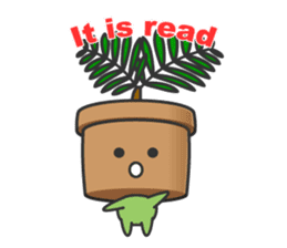 Cute potted plant English sticker #9829491